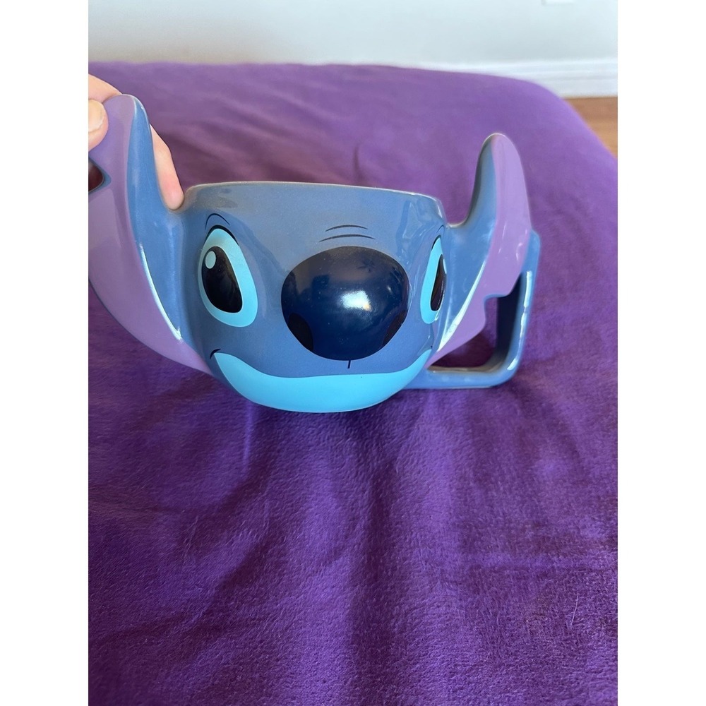 Disney Parks Stitch Sculpted Mug Unisex‎ OS Blue  3D Ceramic Coffee Cup